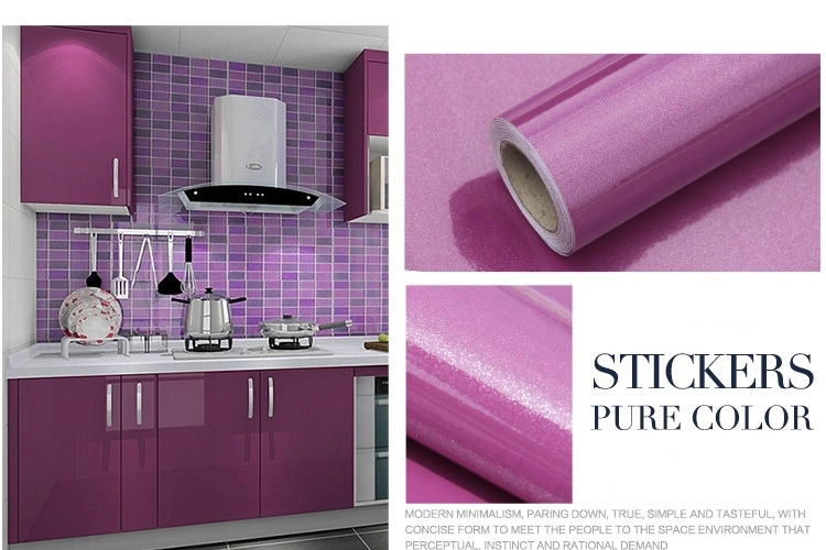 High Glossy with Pearl Purple Self Adhesive Vinyl Contact Paper for Cabinets Covering Wallpaper for Kitchen Cabinet Shelf Liner Adhesive Contact Paper for Count