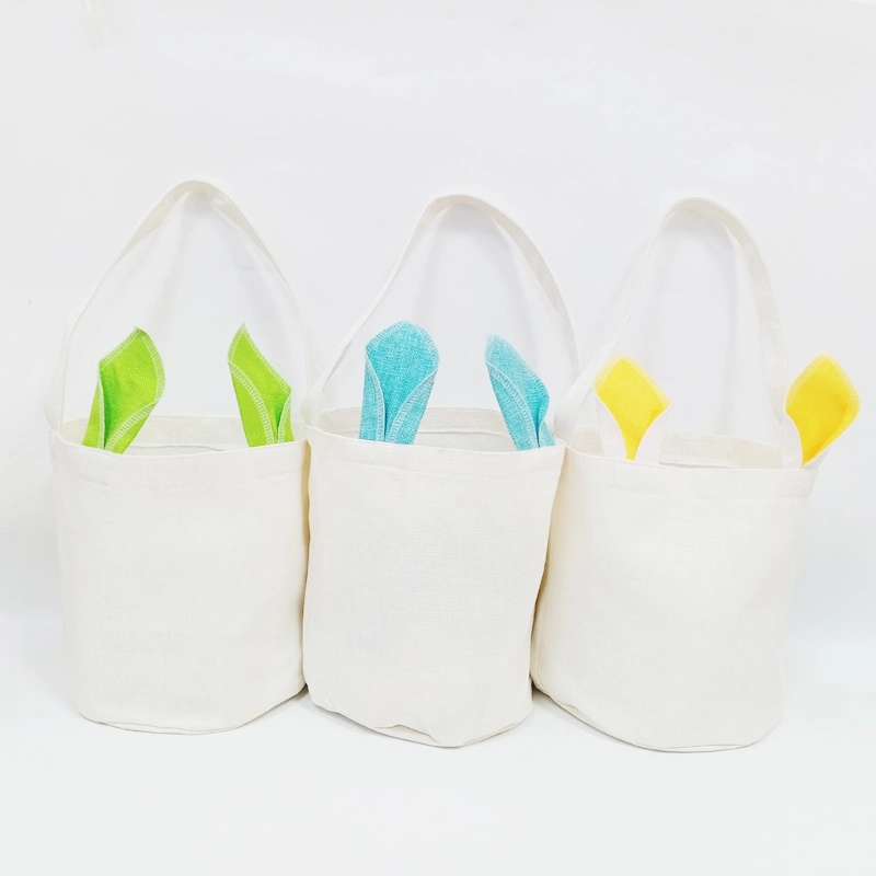 Sublimation Blanks Linen Easter Bunny Bag Personalized Easter Basket