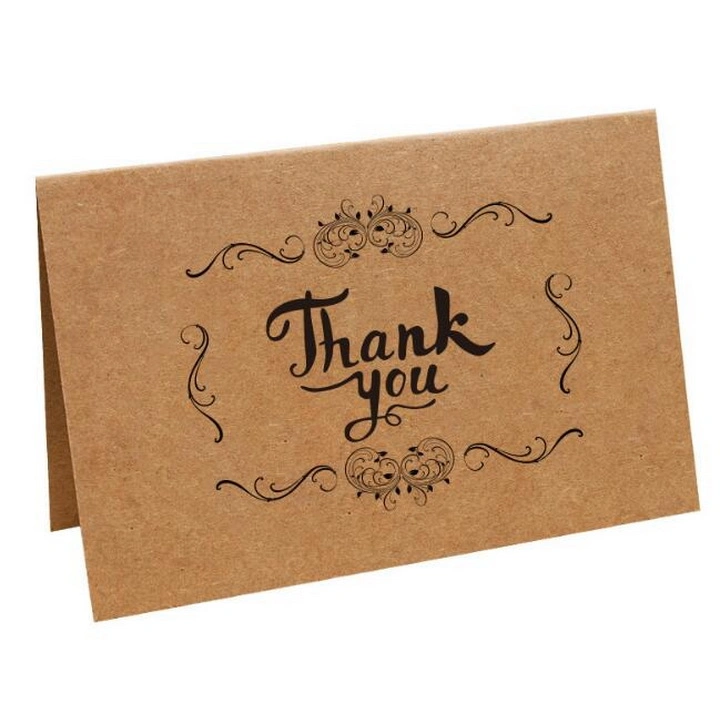 Kraft Paper Multicolor Wholesale Custom Fonts 4X6 Inch Thank You Notes Cards Pack Thanksgiving Cards with Envelope