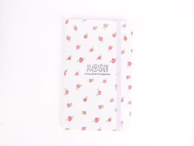 A5 96 Sheet 80g Rectangular Printed Hard Paper Cover Notebook with Elastic Rope Yellow Paper Lock