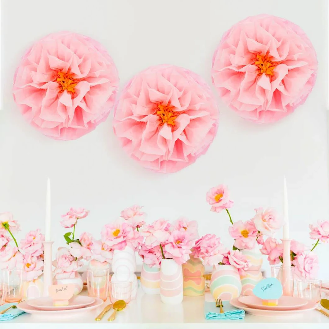 Paper POM POM Destival DIY Decoration Pink