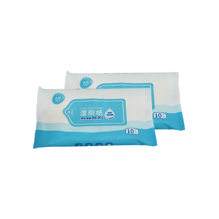 Skin-Friendly 10 PCS Bagged Draw Paper Wet Toilet Paper Wipes