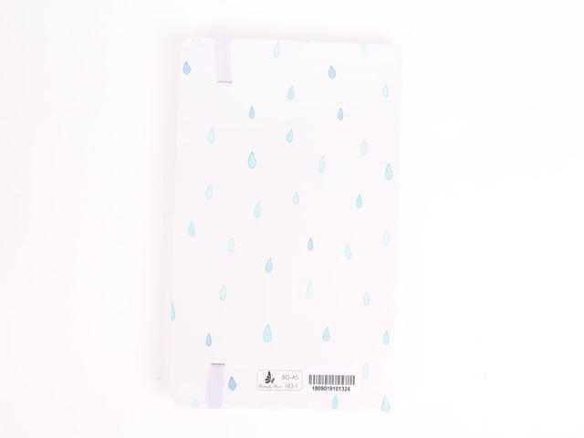 A5 96sheet 80g Rectangular Printed Raindrop Hard Paper Cover Notebook with Elastic Rope Yellow Paper Lock