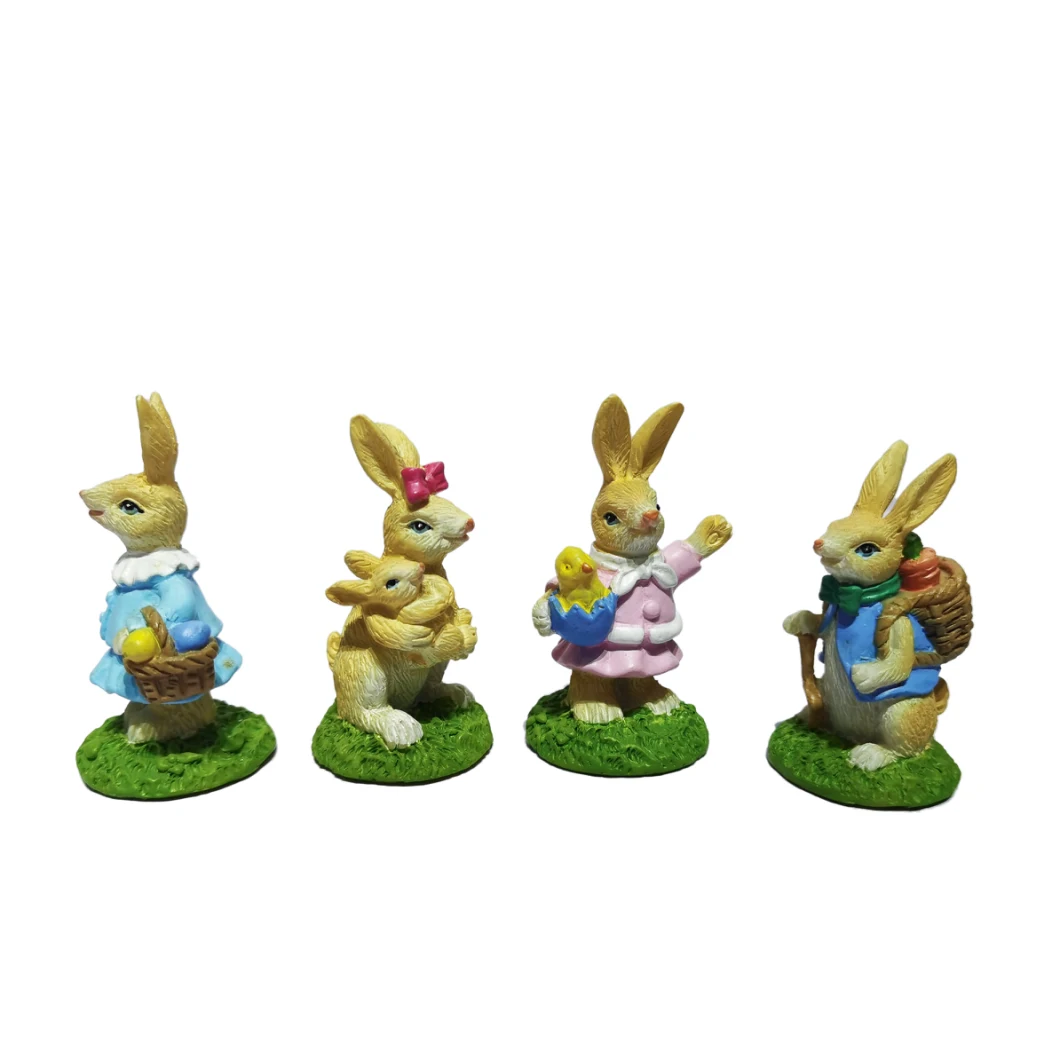 Decoration Garden Bunny Statues Easter Gifts Miniature Animal Sculpture Easter Gift Rabbit Resin Figurines