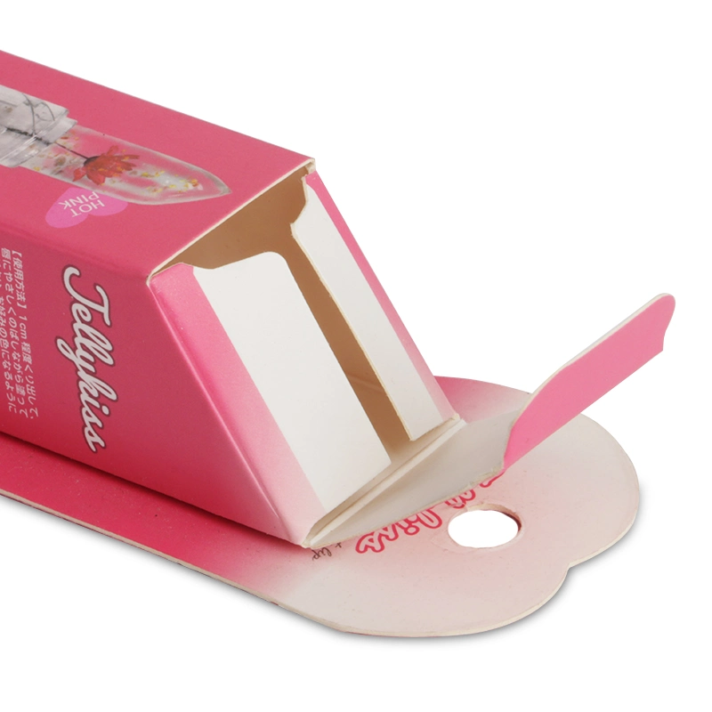 Pink Beautiful Unique Origami Folding Coated Paper Packaging Box Lipstick