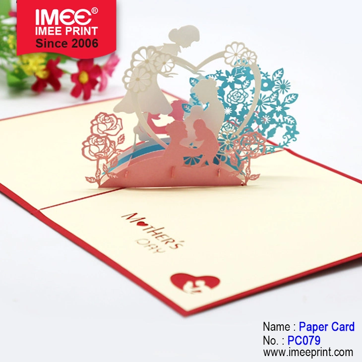 Imee High Quality Handmade Mother's Day Gift Card Thanksgiving Origami Paper Mother's Day 3D Pop up Greeting Cards