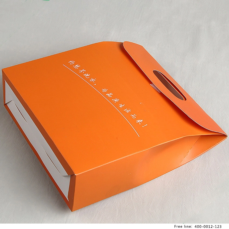 Orange Color Cardboard Flat Packing Fsc Paper Gift Box