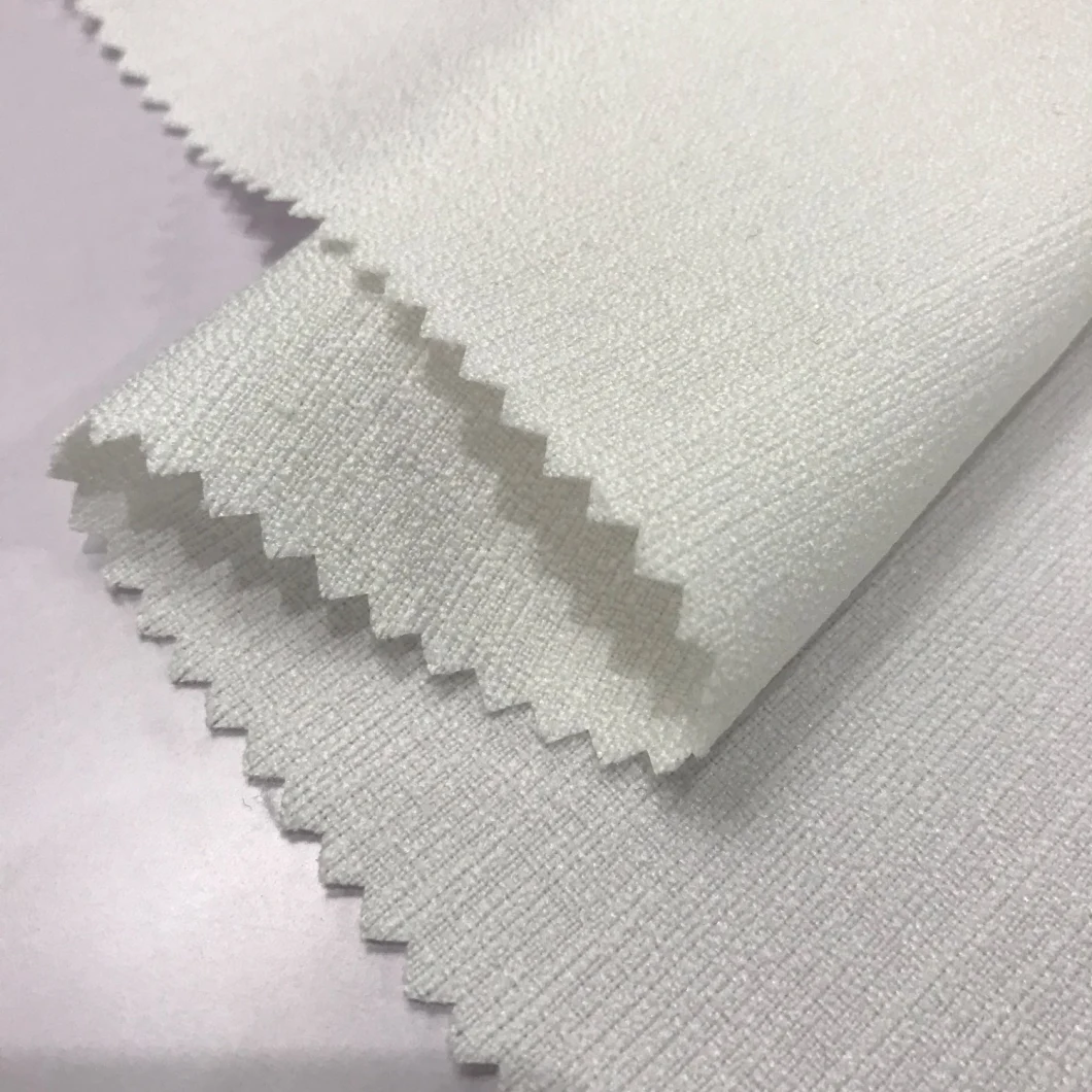 Polyester Crepe Linen Look Warp Spandex Fabric for Garment Fabric