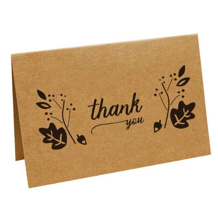 Kraft Paper Multicolor Wholesale Custom Fonts 4X6 Inch Thank You Notes Cards Pack Thanksgiving Cards with Envelope