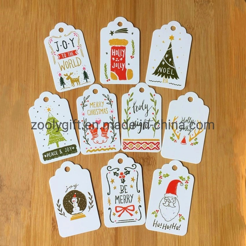 DIY Kraft Paper Christmas Shape Hang Tag Christmas Party Deco Paper Cards Gift Tag