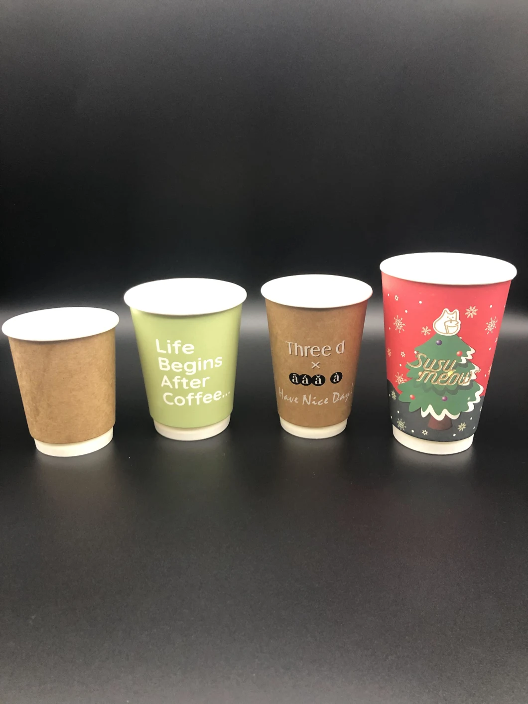 Custom Paper Cup, Hot Paper Cup, Disposable Ripple Wall Paper Coffee Cup
