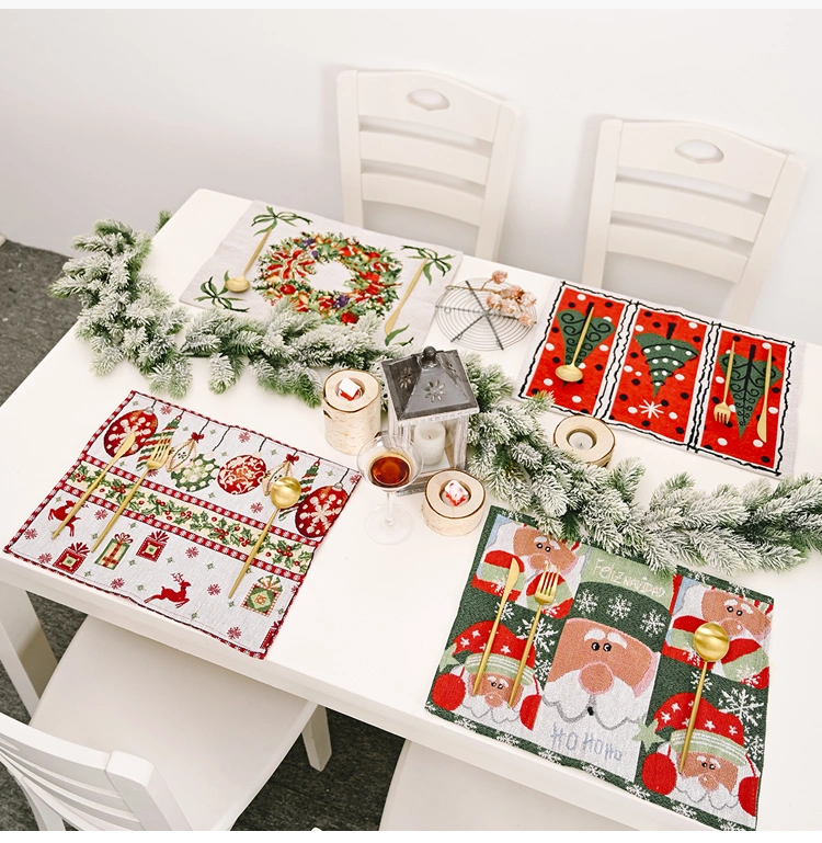 Wholesale 2021 New Christmas Cartoon Ecofriendly Tablecloth Home Table Decoration Table Mat for Christmas Placemat
