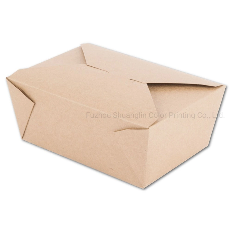 Kraft Paper Salad Box Disposable Water Proof Takeaway Lunch Box
