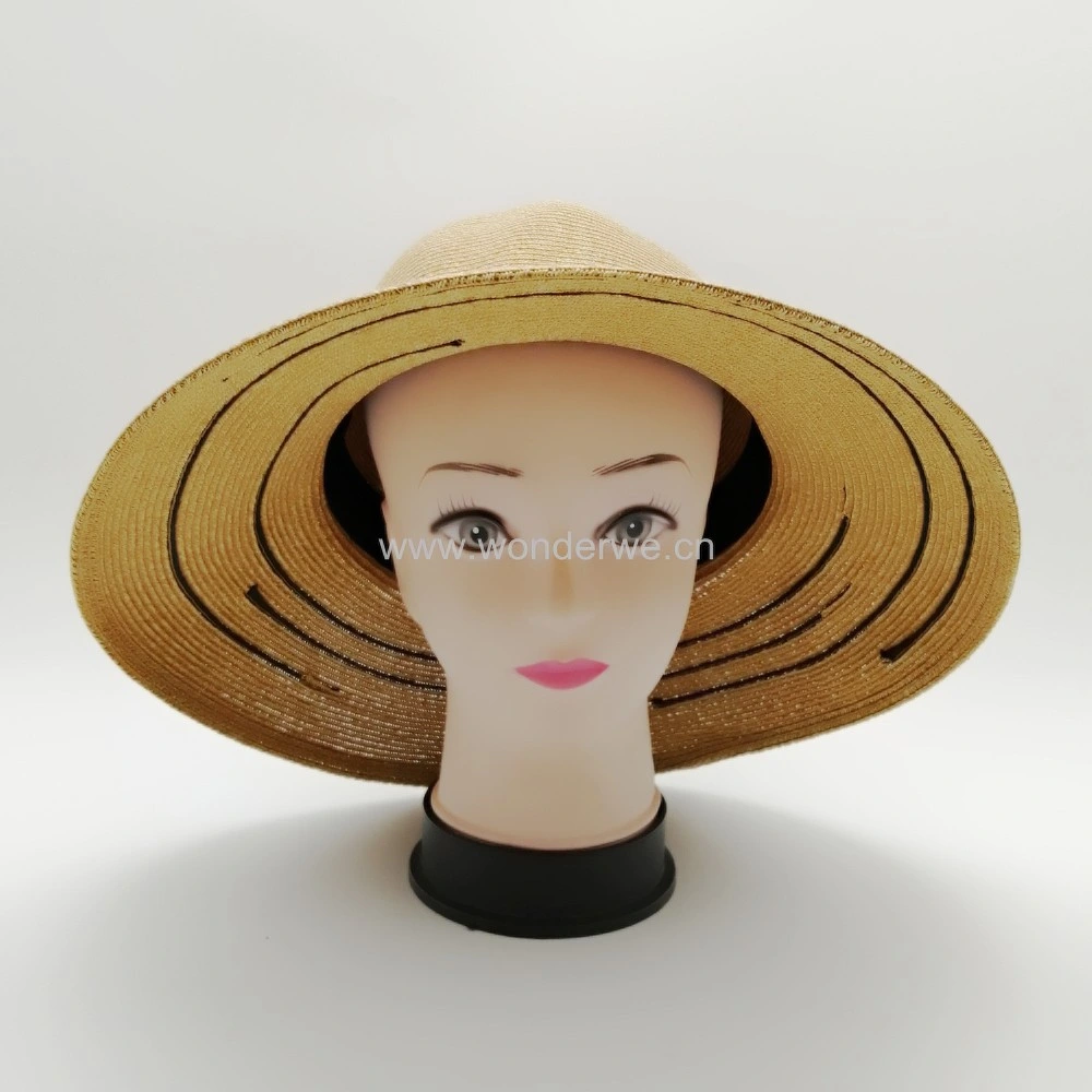 Super Good Quality Soft Paper Straw Women Sun Beach Straw Hat with Large Brim