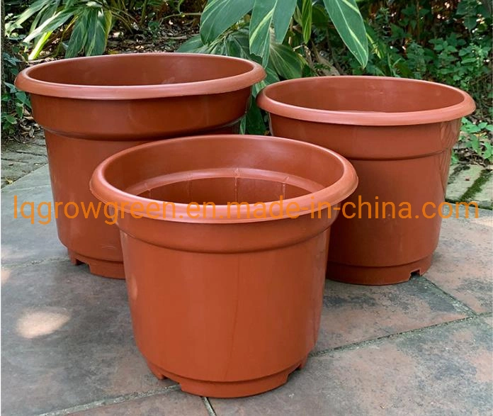 2021 Black Gallon Flower Pot Plastic Thickened Small Large Flower Pot Round Back Large Black Bucket