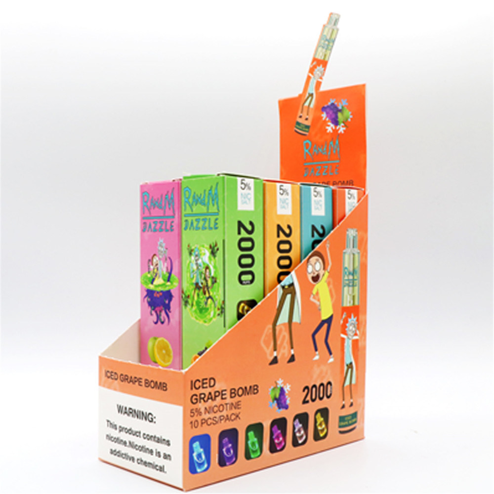 2000puff Disposable Premium Quality Electronic Cigarette Rick Morty RM Dazzle Cuvie Disposable Ecig Vape Pen