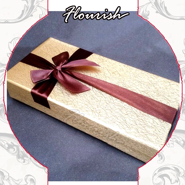 Refined Fancy Art Paper Rectangular Cardboard Gift Packaging Box with Ribbon