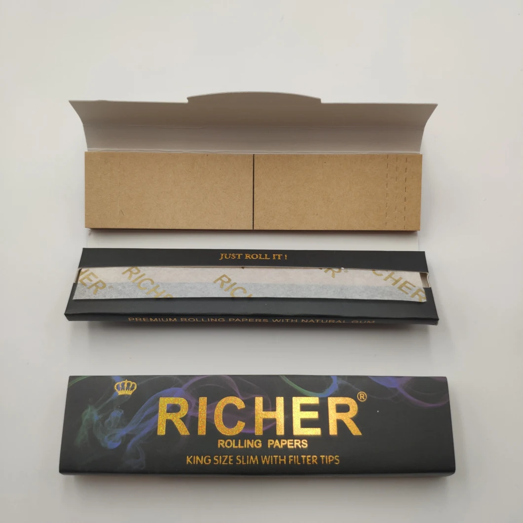 USA Popular Custom Brand Rolling Paper All Size Black Gold Stamping