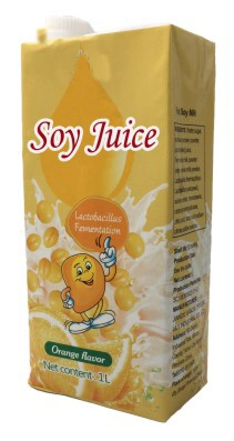1 Litre Paper Box Soy Juice with Orange Flavor