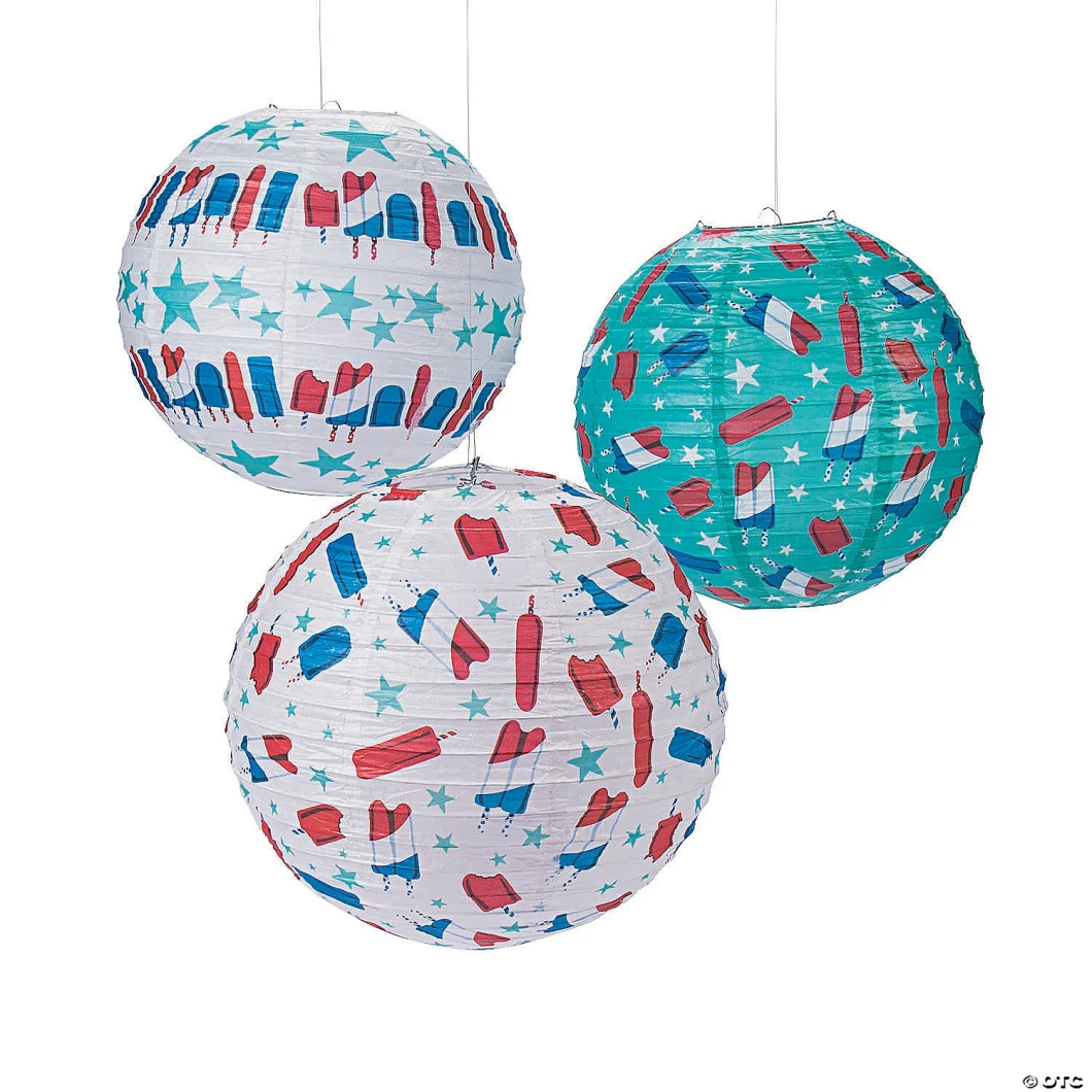 Colorful Paper Lanterns Chinese Round Paper Lantern Party Decoration