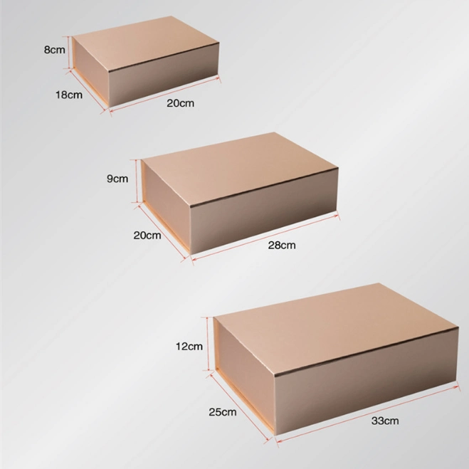 Rose Gold Clear Folding Magnetic Flap Rigid Box Clothing Shoes Paper Cardboard Art Box