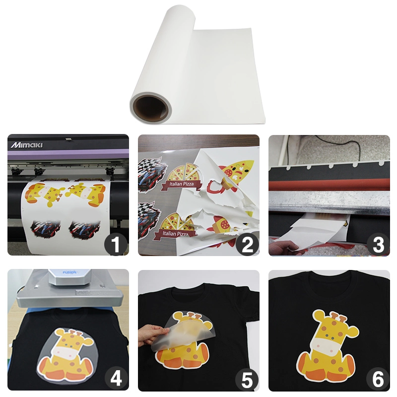 PU Eco Solvent White Inkjet Printable Garment Vinyl Heat Transfer Paper Rolls with Pet Backing