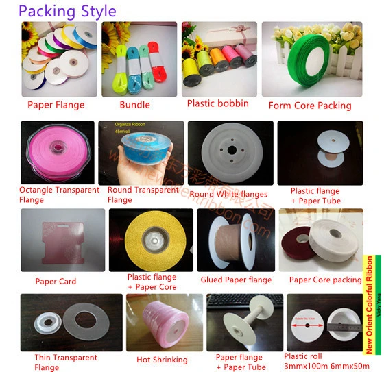 Printing Satin Center Organza Ribbon Double/Singel Face Satin Taffeta Gingham Grosgrain Gingham Ribbon with Nylon Material and Best Quality for Decoration/Bows