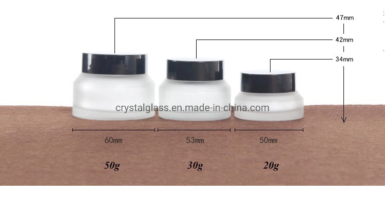 30g 50g Frosted Glass Cosmetic Jars Wholesale