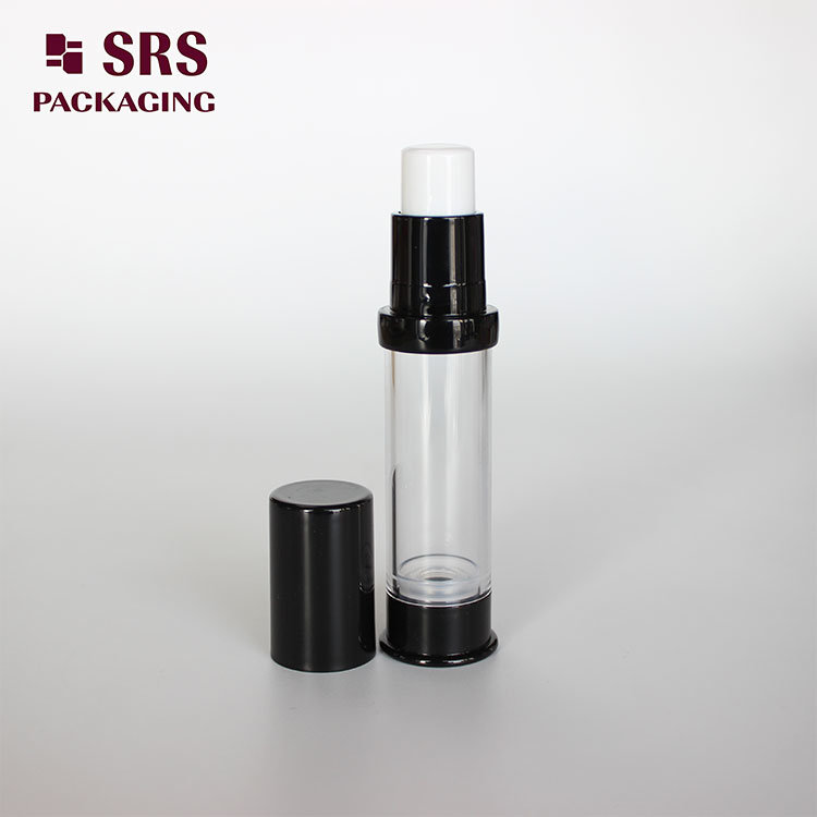 Pocket Container Small Black Empty 10ml Airless Pump Bottle