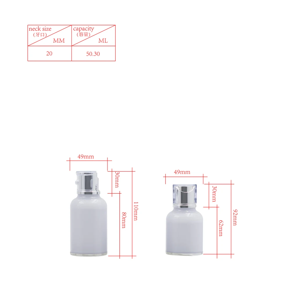 120ml/100ml/50ml/30ml Airless Pump Bottle Double Wall Cosmetic Packaging