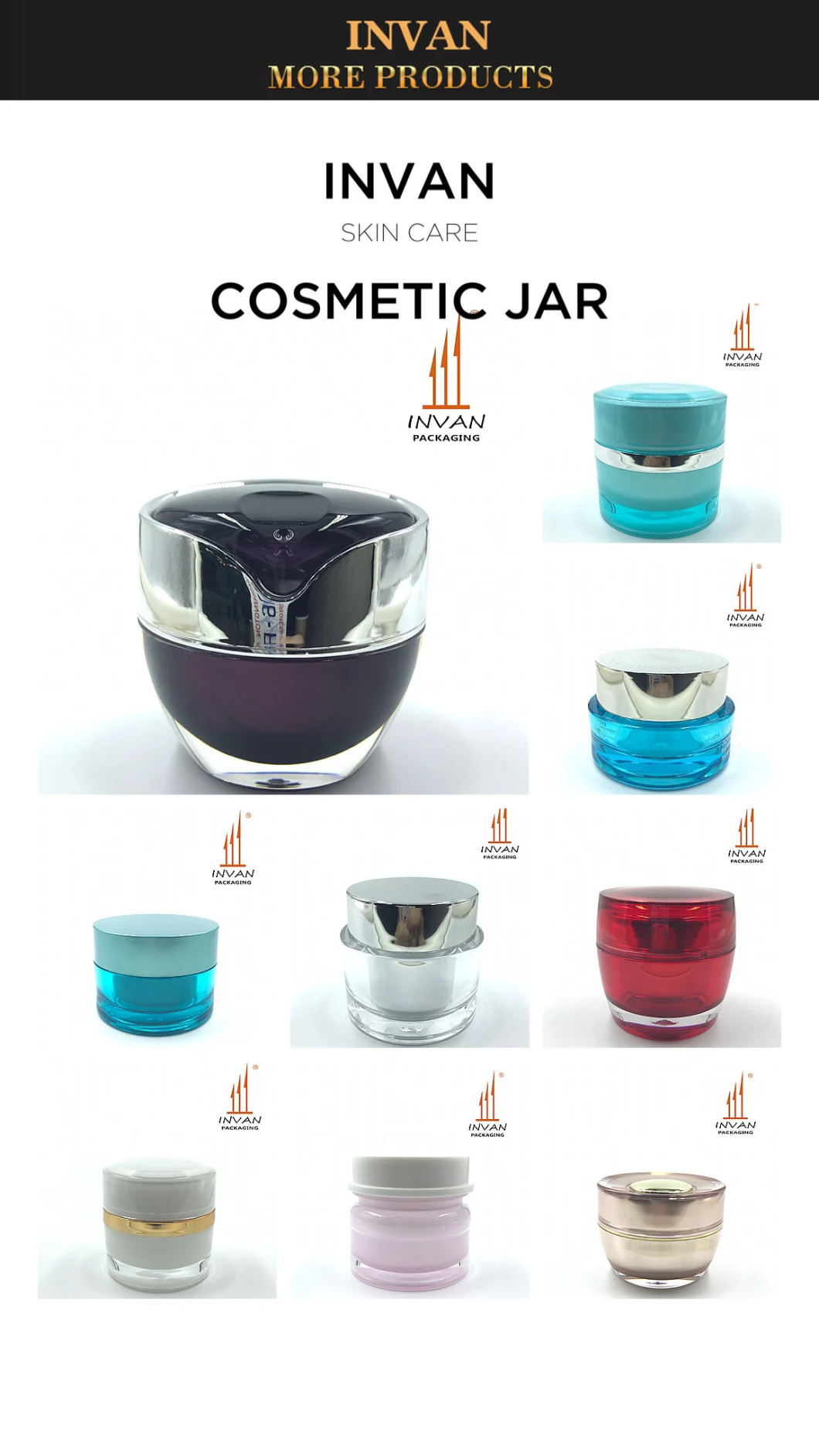 Luxury Golden 20g Cosmetic Packaging Cosmetic Jar Cream Jar Plastic Jar Acrylic Jar