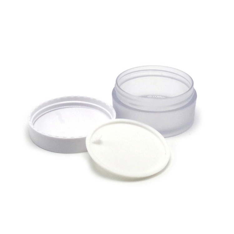 Frosted Plastic Cosmetic Jar 50g White Empty Frosted Clear Pet Cream Jar