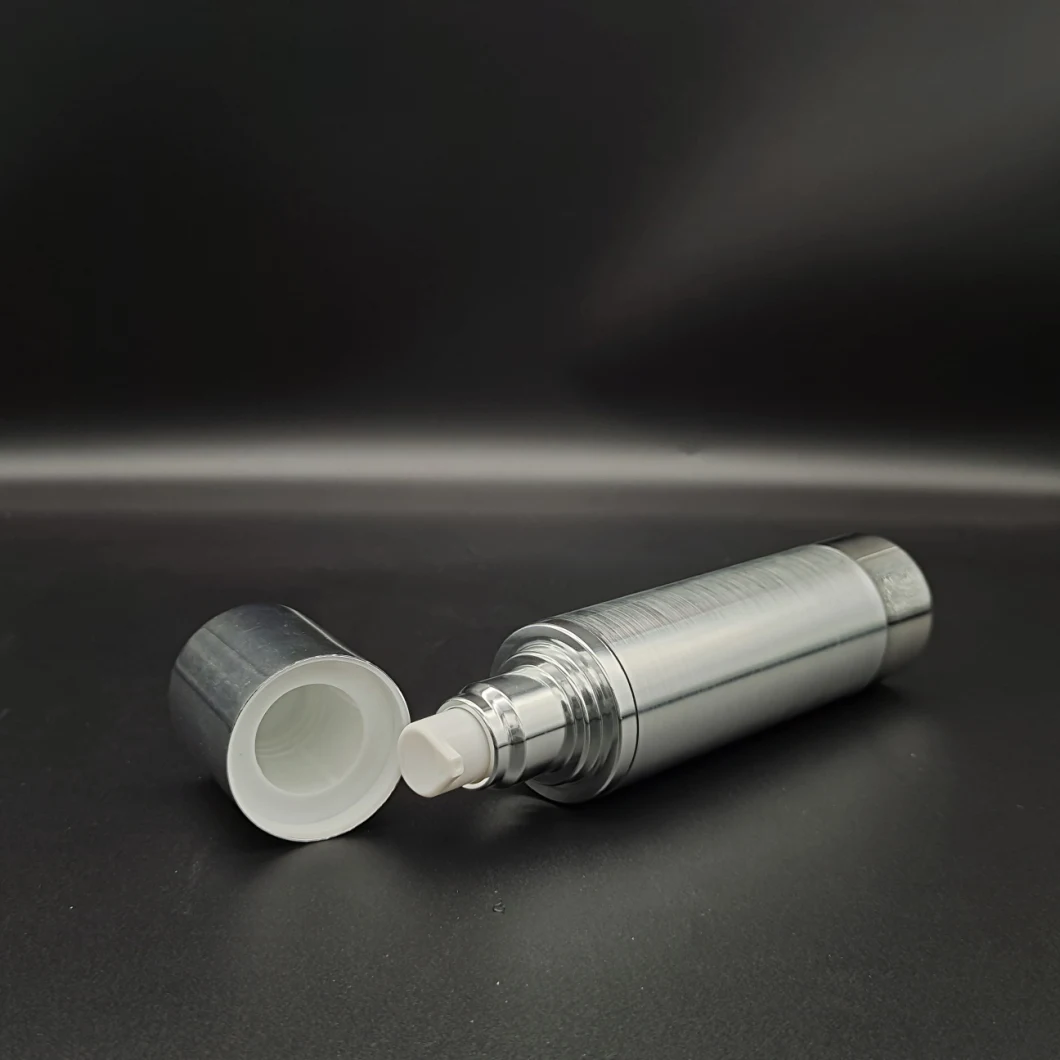 Lotion Bottle Silver 15ml 30ml 50ml 100ml 120ml Airless Pump Plastic Aluminum Cosmetic Airless Pump Bottle
