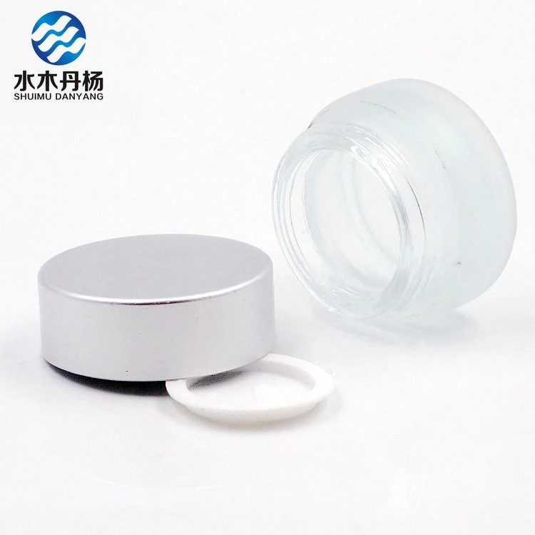 20g Frosted Face Cream Glass Jar Cosmetic Glass Bottle with Silver Lid