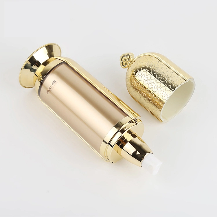 Skin Care Product Set Gold Plastic Acrylic Cosmetic Lotion Pump Bottle Cosmetic Cream Jar