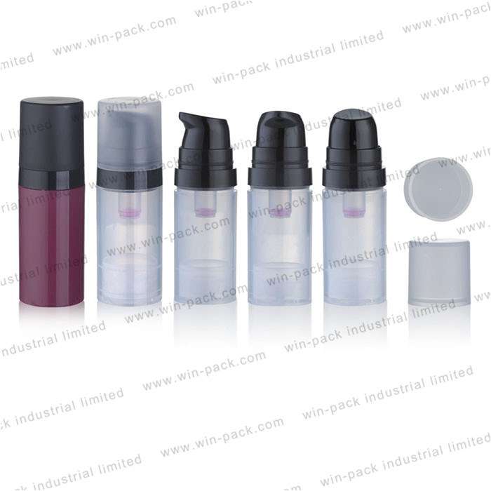 Winpack Hot Sell Mini Skin Care Airless Bottle Cosmetic Lotion Packing Top Selling 10ml 15ml PP Plastic White and Black Lotion Airless Applicator Pump Bottles