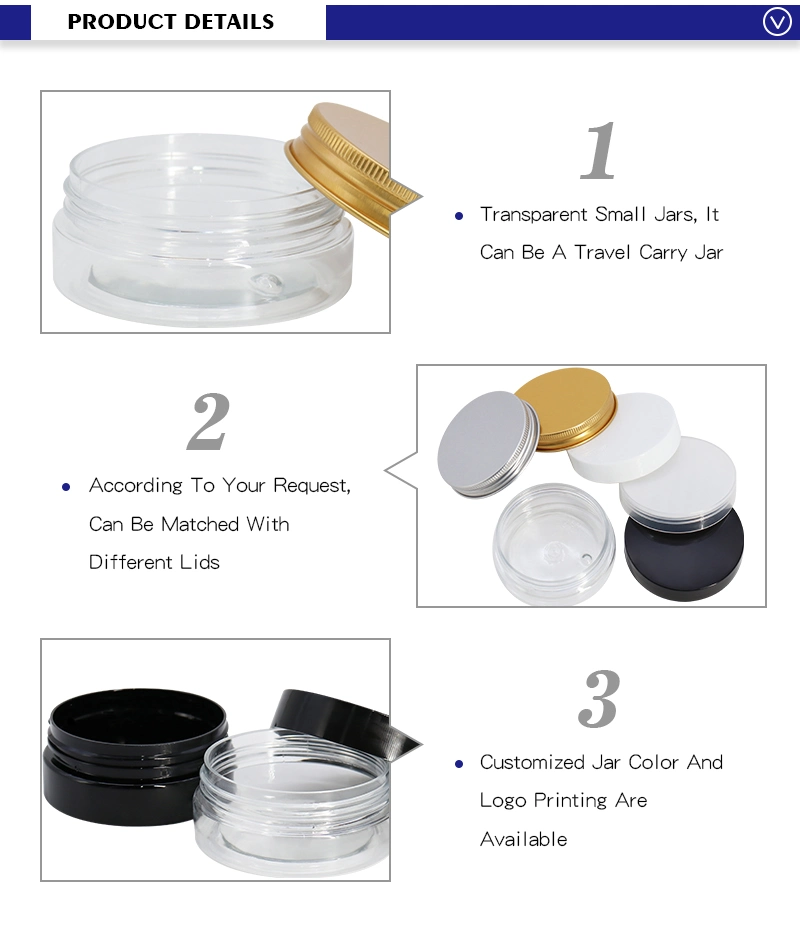 50ml Empty Black Cosmetic Cream Jars Skin Care Packaging Jar