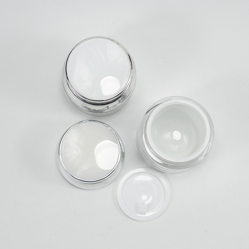 Warehouse Acrylic Cream Jar 30g 50g Plastic Silver Eye Face Cream