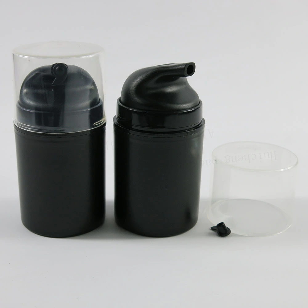 50ml Black Plastic Airless Lotion Pump Bottle Empty Vacuum Pressure Elmusion Travel Cosmetic Containers Packaging