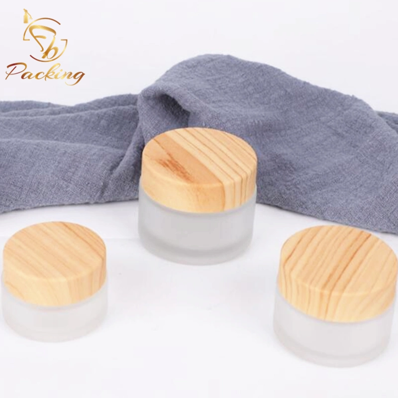 Bamboo Color Screw Cap Frosted Cosmetic Jar 20g 30g for Face Cream Eye Cream