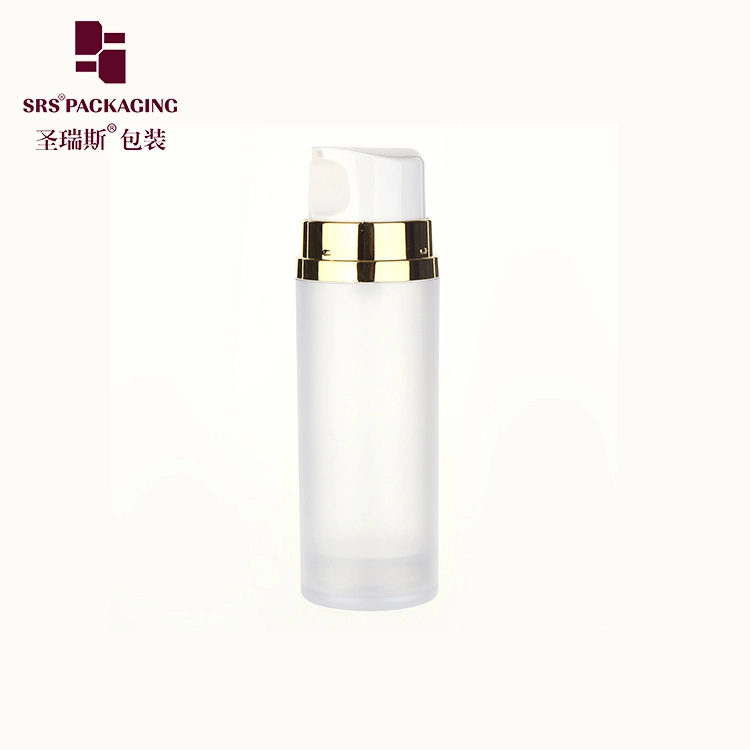 Clear Body 50ml 180m 3oz Airless Pump Bottles with Gold Pump