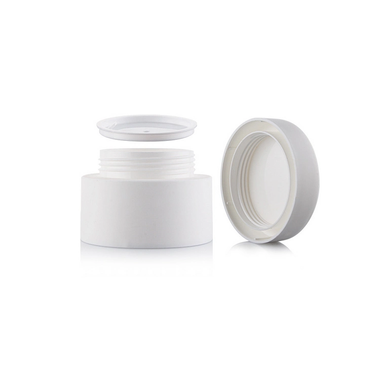 PP White Cosmetic Cream Jar Double Wall Layer Plastic Skincare Cream Jar