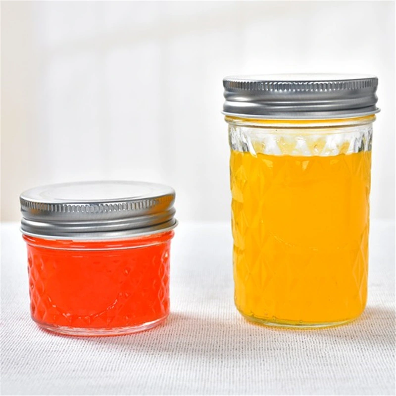 200ml Glass Straight Mason Jar for Sauce/Cream Storage with Metal Lid