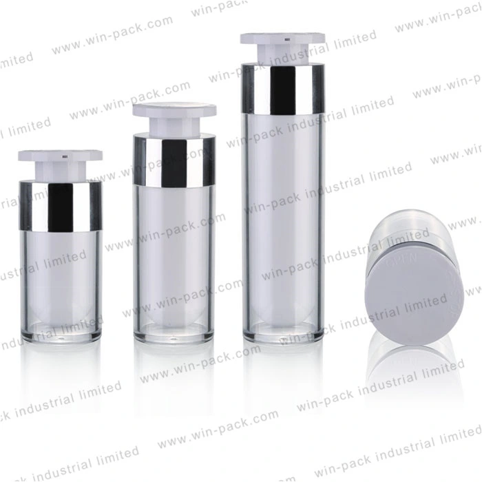 Custom Airless Pump Bottle White Square Airless Cosmetic Bottles 15ml 30ml 50ml
