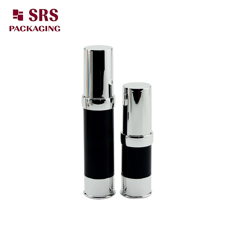 Free Sample Mini Cosmetic Plastic Airless Black Luxury Body Lotion Bottle with Pump