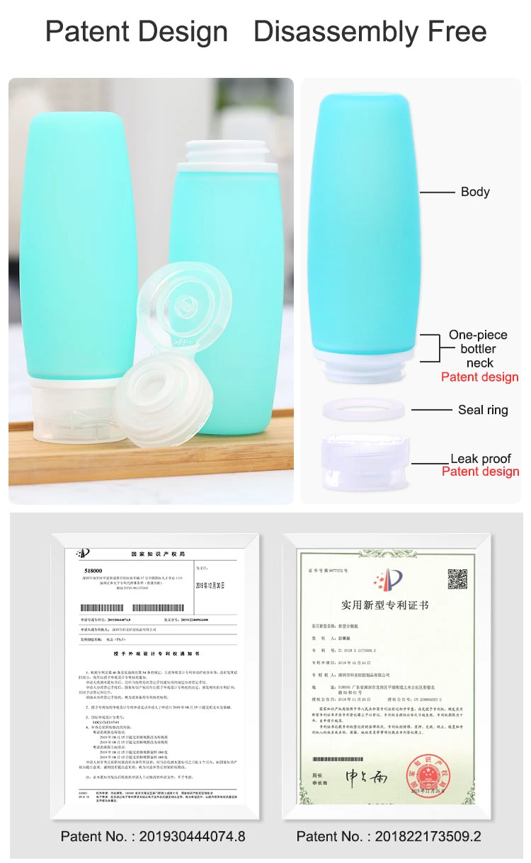 3oz 100ml Reusable Shower Cosmetics Containers BPA Free Collapsible Silicone Refill Bottle Container