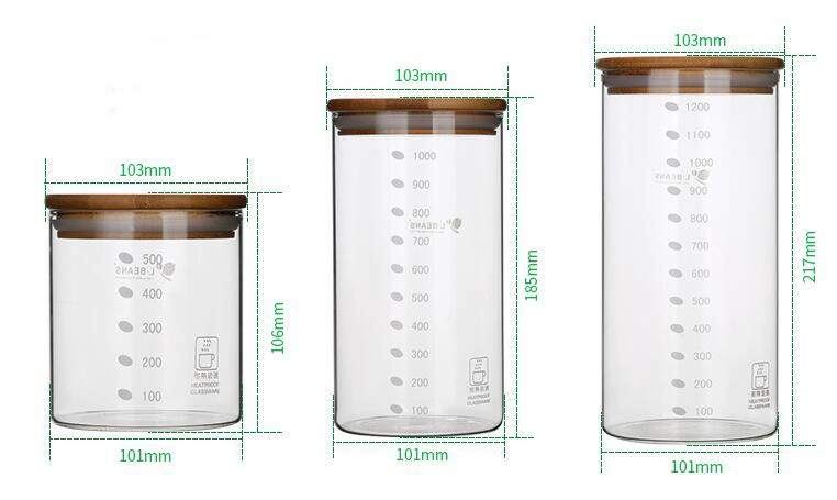 Customize Glass Coffee Jar Coffee Sugar Tea Jar Airtight Coffee Jar