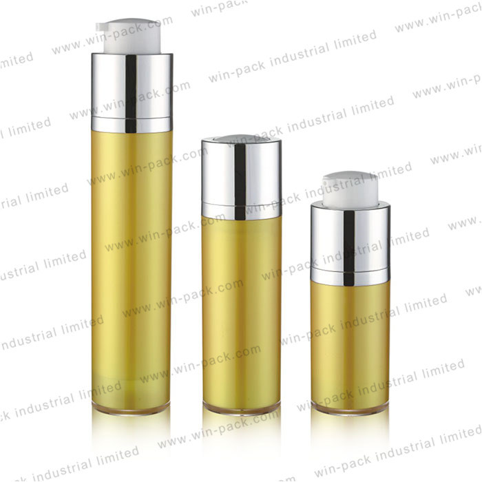 Painting Yellow Color Plastic Acrylic Airless 15ml 30ml Lotion Bottle Packaging Cosmetics