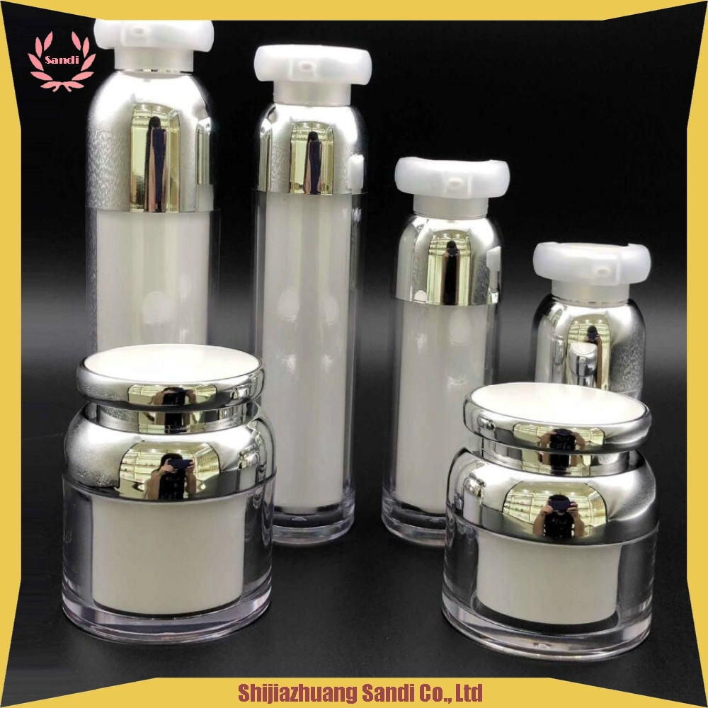 Airless Bottle Acrylic Cream Jar and Bottle 15ml 30ml 50ml 100ml Cosmetic Jar and Bottle