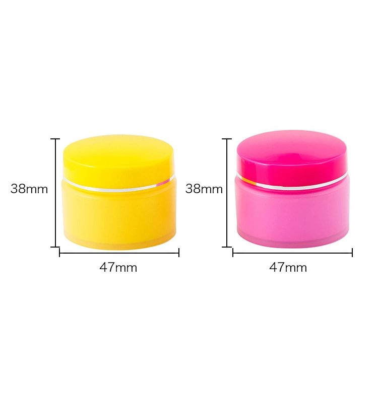 Low MOQ Hot Sale Cute 15g Empty Pink Yellow PP Plastic Cream Jar Cream Container